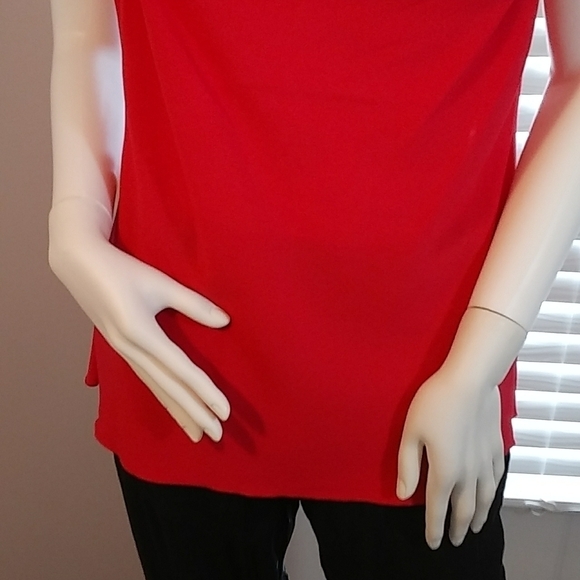 Spense Red Sleeveless Ruffled Scoop Neckline Blouse Size M NWT - Picture 10 of 16